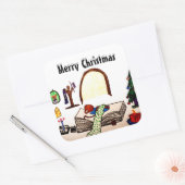 クリスマス眠りマウス スクエアシール (封筒)