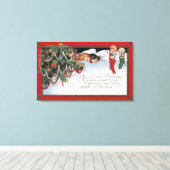 クリスマス眠れる子供と詩 キャンバスプリント (インサイチュ (ウッドフロア))