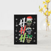 クリスマス砂糖スカルホホホホホクリスマスメキシカン男Wo カード (黄色い花)