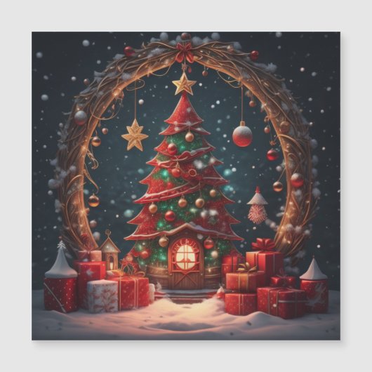 クリスマス磁気招待状 マグネット招待状 (正面)