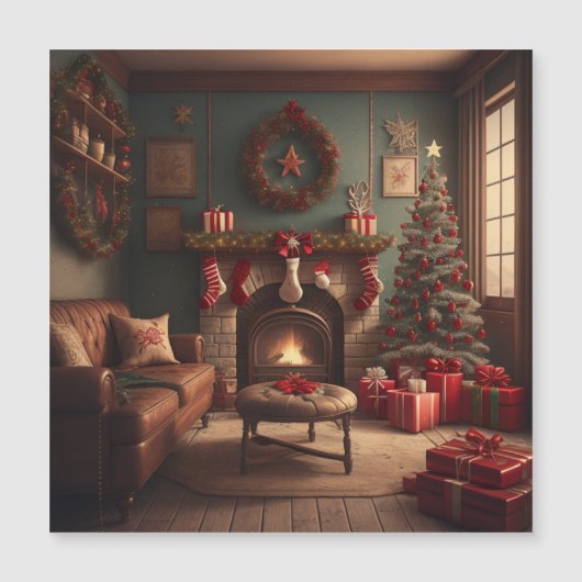 クリスマス磁気招待状 マグネット招待状 (正面)