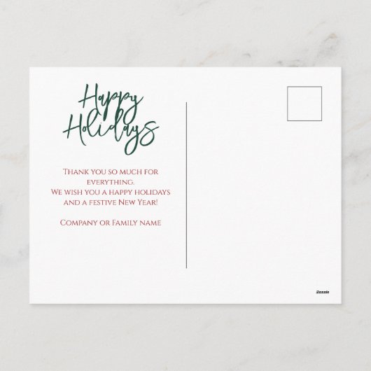 クリスマス社員チームありがとう シーズンポストカード (裏面)