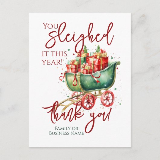 クリスマス社員チームありがとう シーズンポストカード (正面)