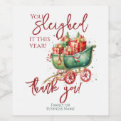 クリスマス社員チームありがとう ワインラベル (シングルラベル)