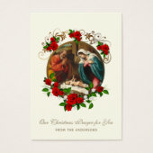 クリスマス祈りの言葉カード出生イエスメアリージョセフ (正面)