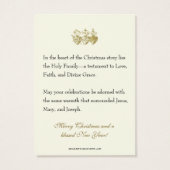 クリスマス祈りの言葉カード出生イエスメアリージョセフ (裏面)