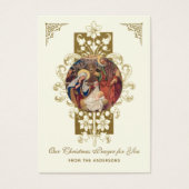 クリスマス祈りの言葉カード出生イエスメアリージョセフ (正面)