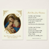 クリスマス祈りの言葉カード出生メアリーとイエス (正面&裏面)