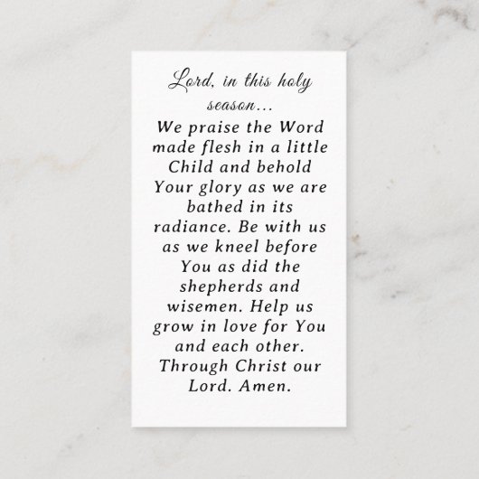 クリスマス祈りの言葉カード コーリングカード (裏面)