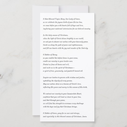 クリスマス祈りの言葉グレイスポインセチアの我々の女性 (正面)