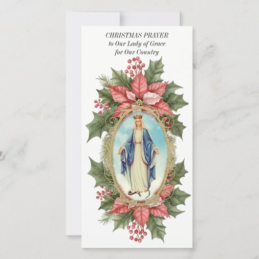 クリスマス祈りの言葉グレイスポインセチアの我々の女性 (裏面)