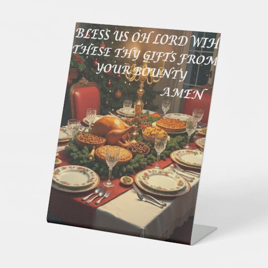 クリスマス祈りの言葉テーブル記号 台座サイン (正面)