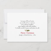 クリスマス祈りの言葉フォーピースフラットホリデーカード シーズンカード (裏面)