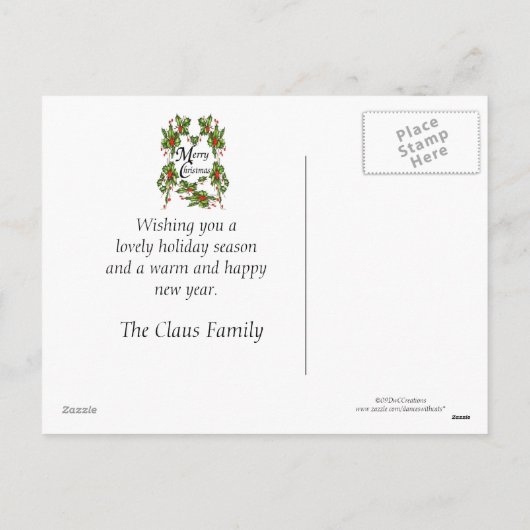 クリスマス祈りの言葉 シーズンポストカード (裏面)