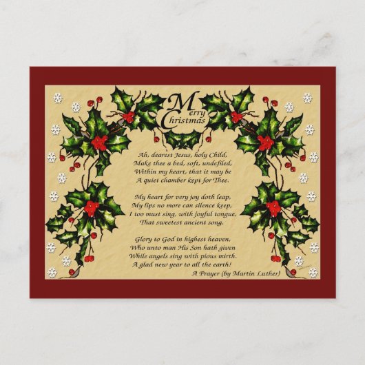 クリスマス祈りの言葉 シーズンポストカード (正面)
