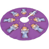 クリスマス祈天使紫のクリスマスツリースカート ブラッシュドポリエステルツリースカート (アングル)