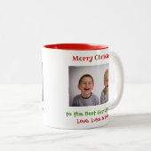 クリスマス祖父の孫のカスタム写真 ツートーンマグカップ (正面右)