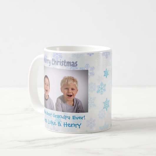 クリスマス祖父母の孫のカスタム写真 コーヒーマグカップ (正面左)