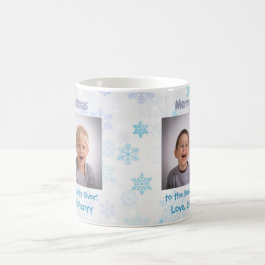 クリスマス祖父母の孫のカスタム写真 コーヒーマグカップ (中央)