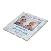 クリスマス祖父母の孫のカスタム写真 タイル (側面)