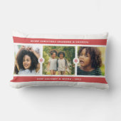 クリスマス祖父母フォトコラージュ ランバークッション (正面)