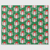 クリスマス祝いと雪 ラッピングペーパー (フラット)