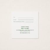 クリスマス祝いのギフトカード証明書 (裏面)