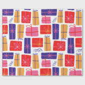 クリスマス祝いのプレゼント ラッピングペーパー (フラット)