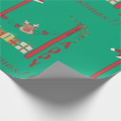 クリスマス祝い – グリーンギフトラッパー ラッピングペーパー (角)