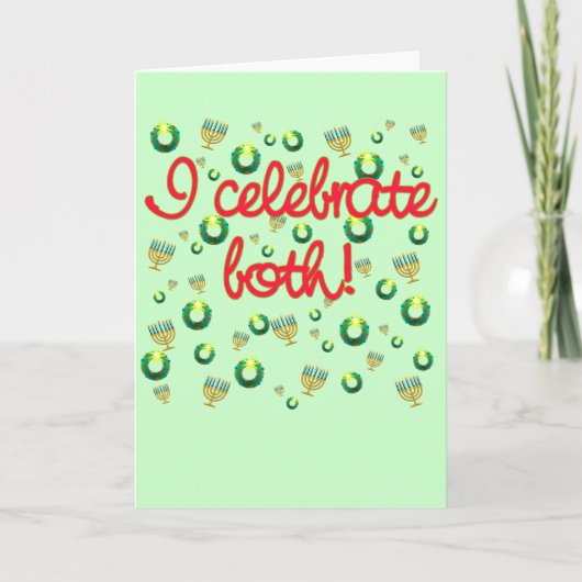 クリスマス祝とハヌカーの両方 シーズンカード (正面)