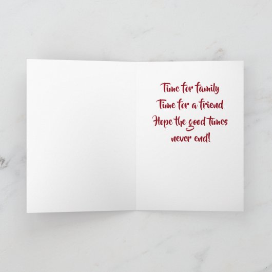 **クリスマス祝と**雪だるまが言う時間 シーズンカード (内部)