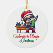 クリスマス祝サンタの魔法 セラミックオーナメント (正面)
