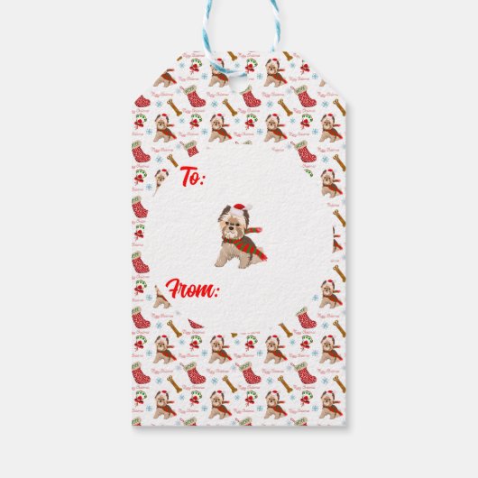 クリスマス祝ヨークシャーテリア ギフトタグ (裏面)