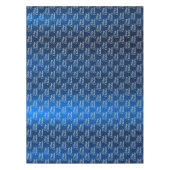 クリスマス祝祭 白い雪の結晶 ネイビーブルー テーブルクロス (正面)