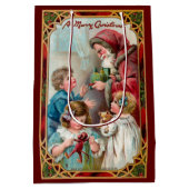 クリスマス神父と子ども ミディアムペーパーバッグ (裏面)