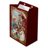 クリスマス神父と子ども ミディアムペーパーバッグ (裏面アングル)
