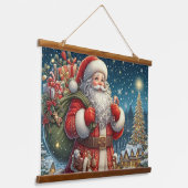 クリスマス神父（サンタクローゼパティシエ） 吊り下げ型タペストリー (傾斜あり)