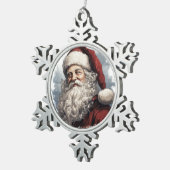 クリスマス神父 スノーフレークピューターオーナメント (右)