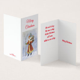 クリスマス神父、歩くで雪のアクリルアート