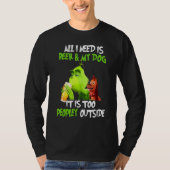 クリスマス私が必要なのはビールと私の犬の人々Ou Tシャツ (正面)
