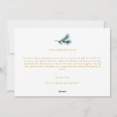 クリスマス私たちのハート赤い金ゴールド家族ベビー2写真 シーズンカード (裏面)