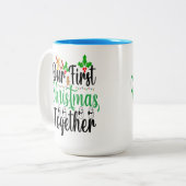 クリスマス私たちの初めてのクリスマスは一緒にマグカップ ツートーンマグカップ (正面左)