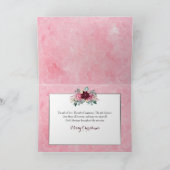 クリスマス私たちの友人バーガンディーピンクの花 カード (内部)