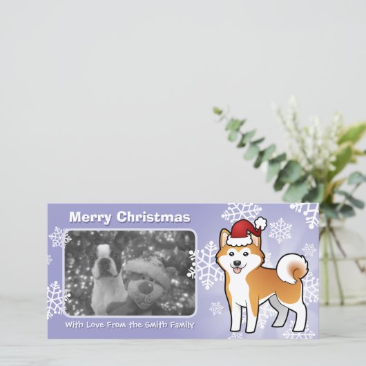 クリスマス秋田イヌ/柴犬 シーズンカード (スタンド正面)