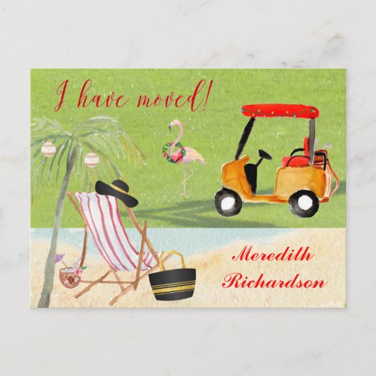 クリスマス移動した海ビーチ予算の移動 案内ポストカード (正面)