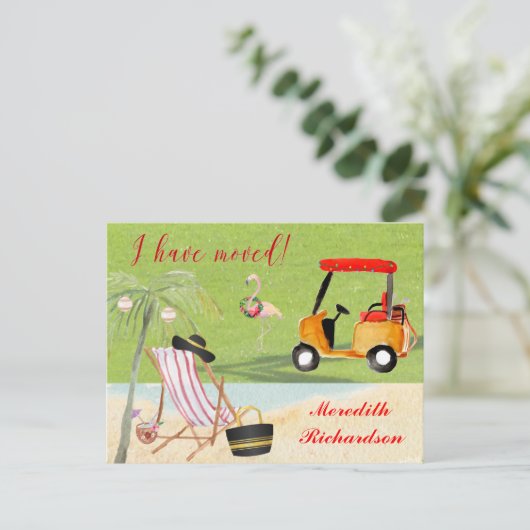 クリスマス移動した海ビーチ予算の移動 案内ポストカード (スタンド正面)