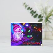 クリスマス稲妻雪だるまはがき ポストカード (スタンド正面)