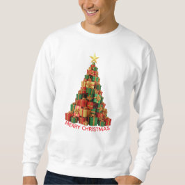 クリスマス積み重ねたプレゼントツリー スウェットシャツ