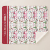 クリスマス童話のパターンの家族の名前 シェルパブランケット (正面(横))