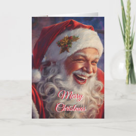 クリスマス笑うサンタクロース シーズンカード